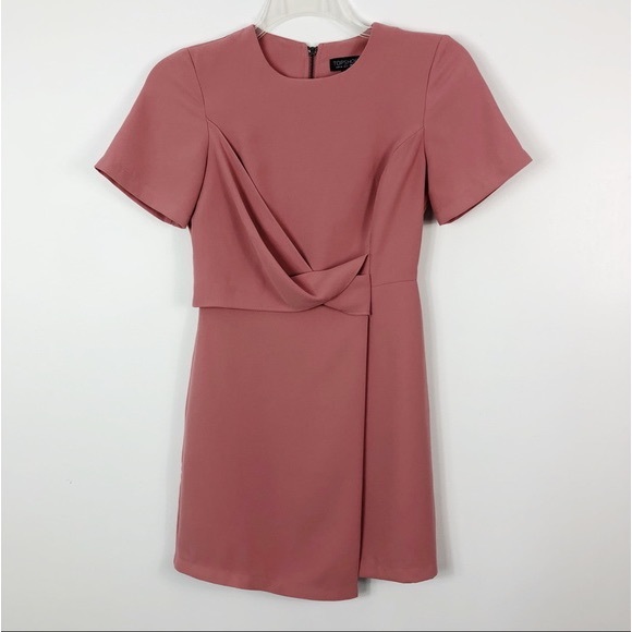 Topshop Dresses & Skirts - 💕 topshop Pink Drape Dress A-Line
Exposed Zipper size 2